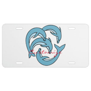 Blue Dolphins circling Thunder_Cove License Plate