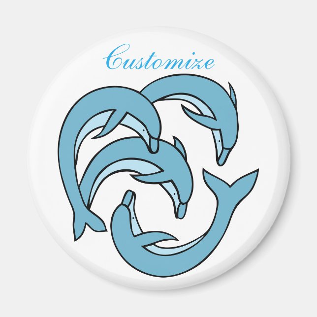 Blue Dolphins circling Thunder_Cove Magnet (Front)