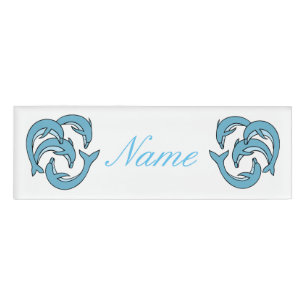 Blue Dolphins circling Thunder_Cove Name Tag