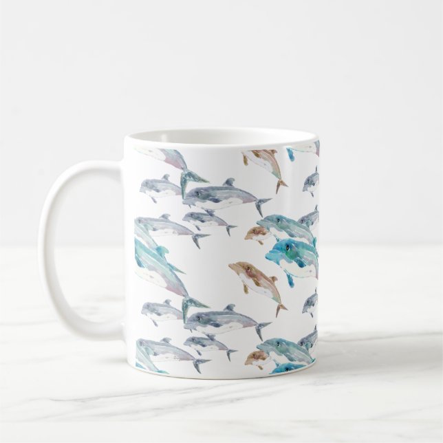 Blue Dolphins Coffee Mug (Left)
