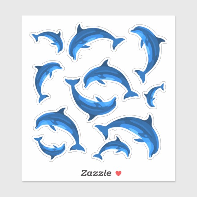 Blue Dolphins Collection Shaped Sticker (Sheet)