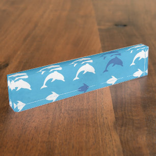 Blue dolphins desk name plate