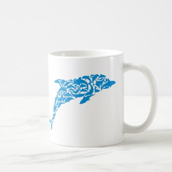 Blue Dolphins Forming A Cute Dolphin Shape  Coffee Mug by RWdesigning at Zazzle