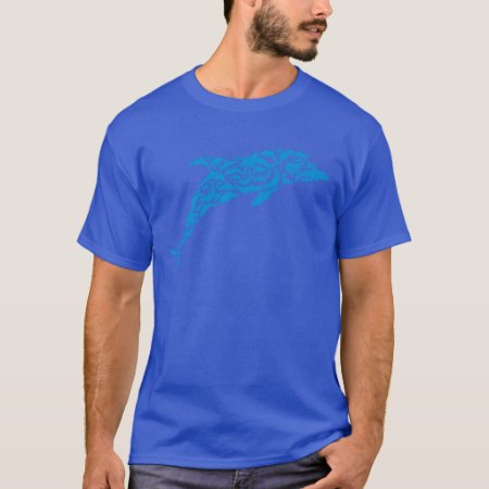 Blue Dolphins Forming A Cute Dolphin Shape, T-shirt