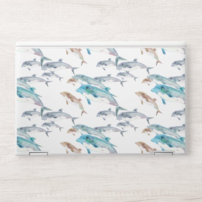 Blue Dolphins HP Laptop Skin (Front)