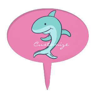 Blue Dolphins Leaping Thunder_Cove Cake Topper
