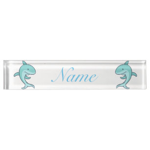 Blue Dolphins Leaping Thunder_Cove Desk Name Plate