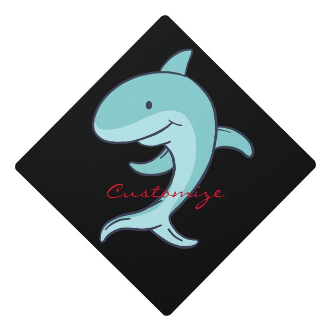 Blue Dolphins Leaping Thunder_Cove Graduation Cap Topper (Front)