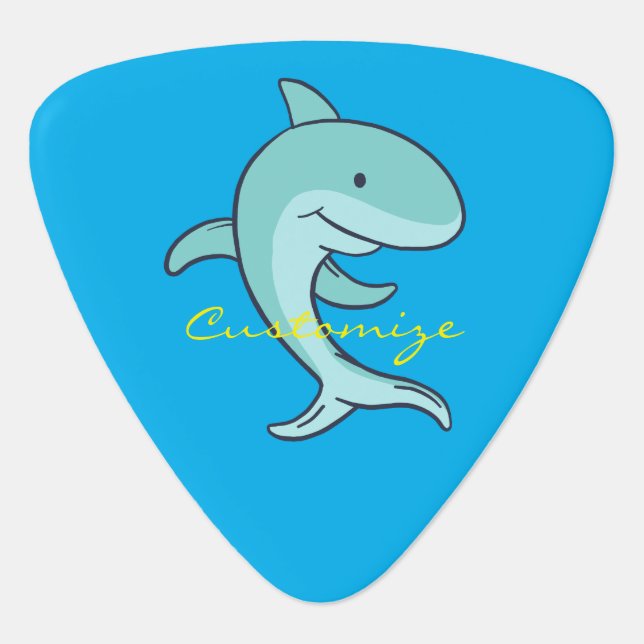 Blue Jumping Dolphin With Bubbles Guitar Pick