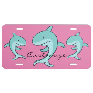 Blue Dolphins Leaping Thunder_Cove License Plate