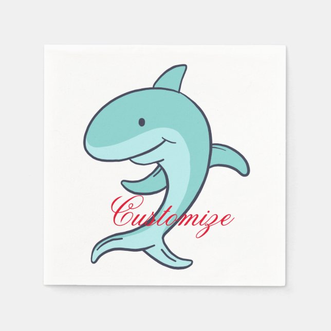 Blue Dolphins Leaping Thunder_Cove Napkins (Front)