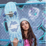 Blue Dolphins Mandala Maritime Skateboard Deck<br><div class="desc">blue white mandala aqua dolphins sea life animal tribal ocean beach magical fantasy elegant maritime nautical</div>