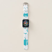 Blue dolphins on white apple watch band