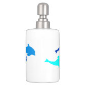 Blue Dolphins Soap Dispenser And Toothbrush Holder (Back)