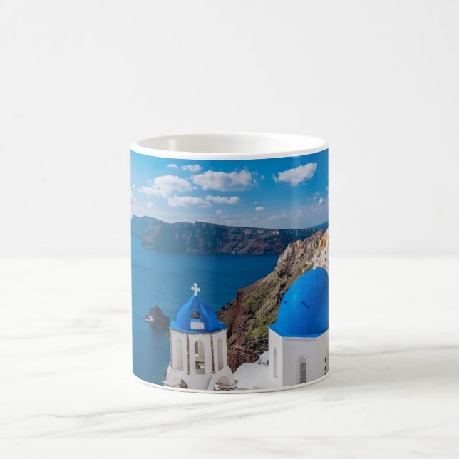 Blue Domes of Santorini Coffee Mug (Center)