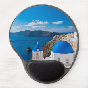 Blue Domes of Santorini Gel Mouse Pad