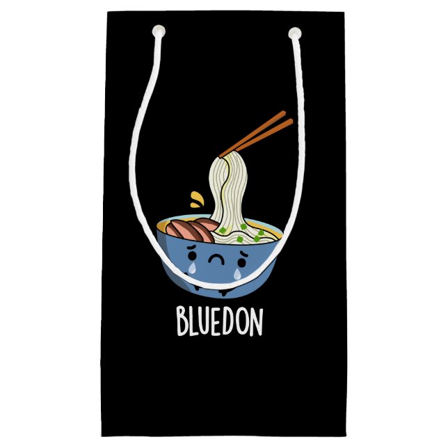 Blue-don Funny Udon Pun Dark BG Small Gift Bag (Front)
