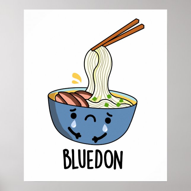 Blue-don Funny Udon Pun  Poster (Front)
