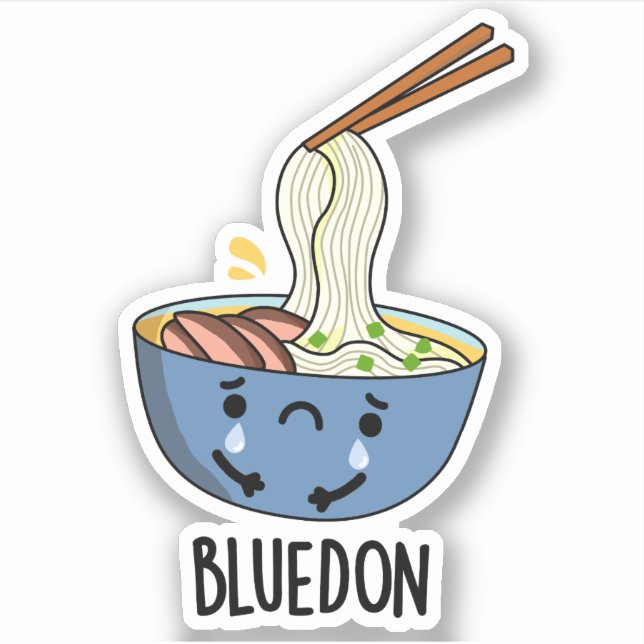 Blue-don Funny Udon Pun  Sticker (Front)