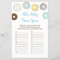 Blue Donut ABCs Baby Shower Name Game