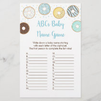 Blue Donut ABCs Baby Shower Name Game