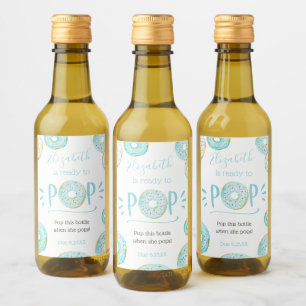Blue Donut Baby Pop it When She Pops Wine Label