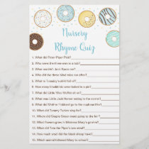 Blue Donut Baby Shower Nursery Rhyme Game