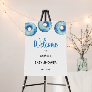 Blue Donut baby shower theme Foam Board