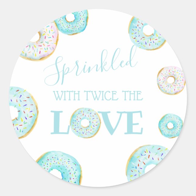 Blue Donut Baby Sprinkle Classic Round Sticker (Front)