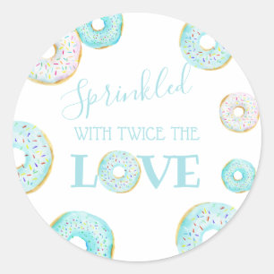 Blue Donut Baby Sprinkle Classic Round Sticker