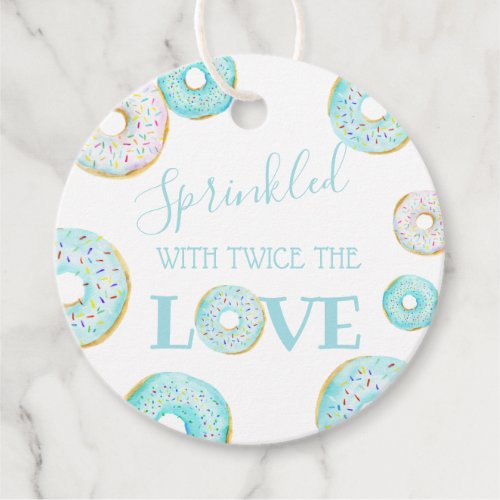 Blue Donut Baby Sprinkle Classic Round Sticker Favor Tags