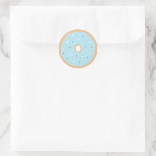 Blue Donut Birthday Party Classic Round Sticker