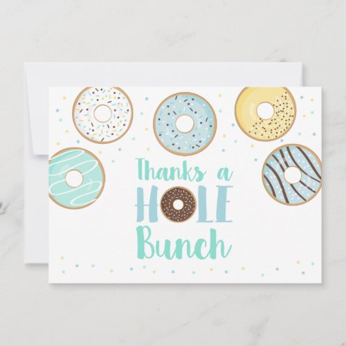 Blue Donut Birthday Thanks A Hole Bunch Thank You Card