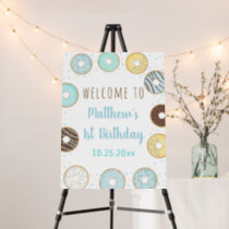 Blue Donut Birthday Welcome Foam Board