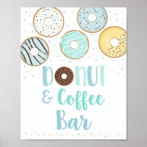 Blue Donut  Coffee Bar Birthday Sign