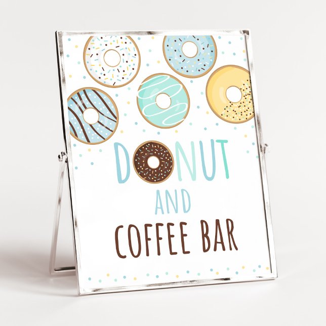 Blue Donut & Coffee Bar Birthday Sign (Creator Uploaded)