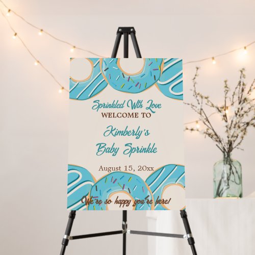 Blue Donut Delight Baby Shower/Sprinkle Welcome Foam Board
