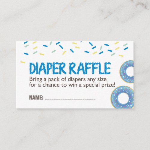 Blue Donut Diaper Raffle Ticket Enclosure Card