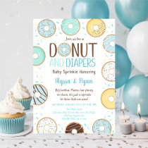 Blue Donut & Diapers Baby Sprinkle Invitation