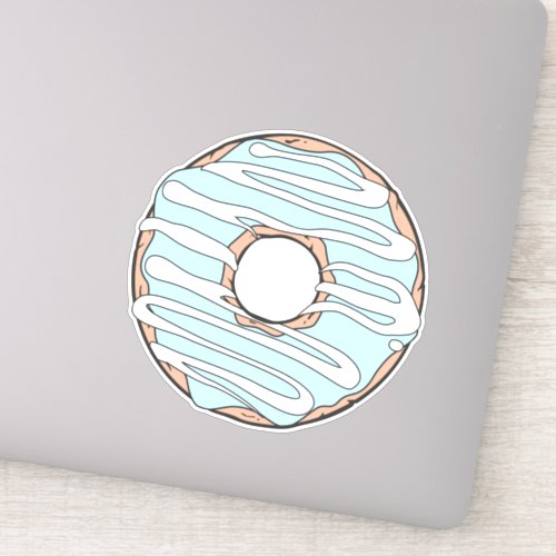 Blue Donut Doughnut Glaze Icing Frosting Sticker