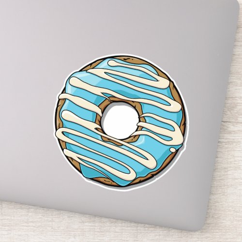 Blue Donut Doughnut Icing Frosting Glaze Sticker