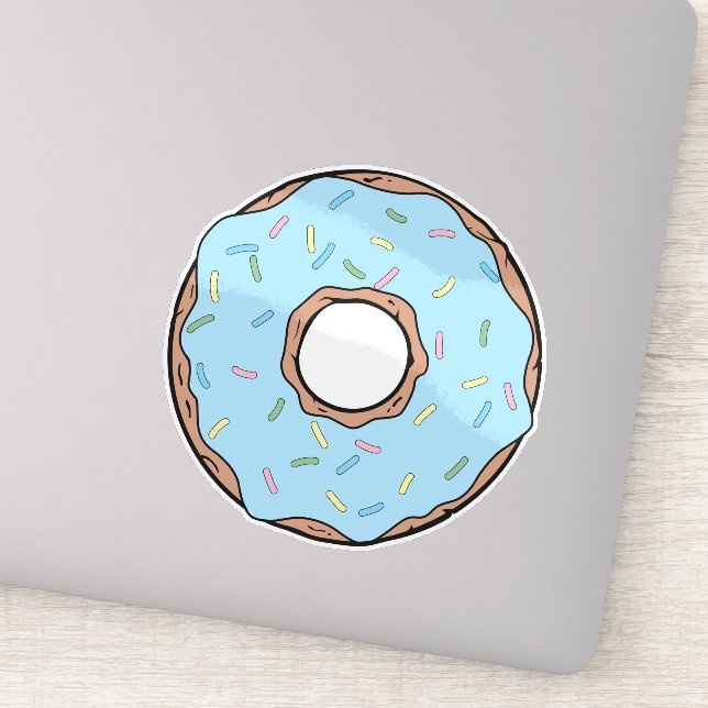 Blue Donut, Doughnut, Icing, Sprinkles, Frosting Sticker (Detail)