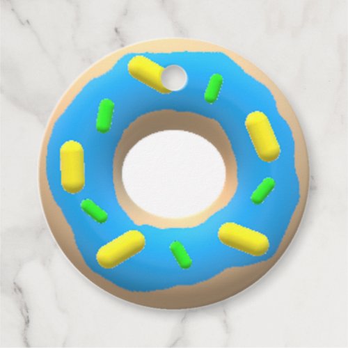 Blue Donut Favor Tags