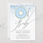 Blue Donut Oh Baby Boys Baby Shower Invitation (Front)