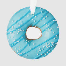 Blue Donut Printed Acrylic Ornament
