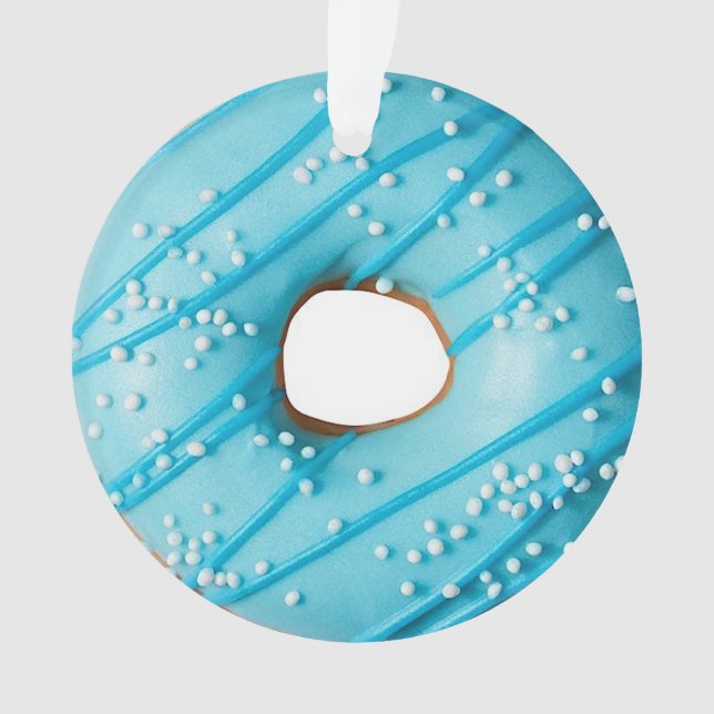 Blue Donut Printed Acrylic Ornament (Front)