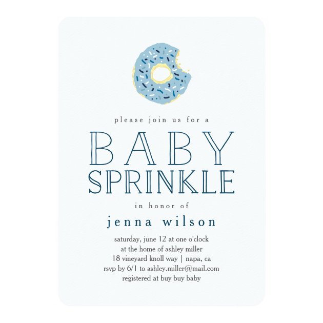 Blue Donut Sprinkles | Baby Sprinkle Invitation