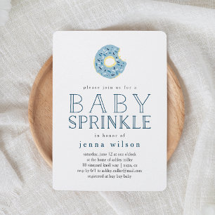 Blue Donut Sprinkles Baby Sprinkle Invitation