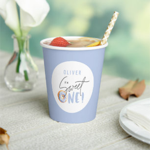 blue Donut sweet one 1st birthday party decor Paper Cups