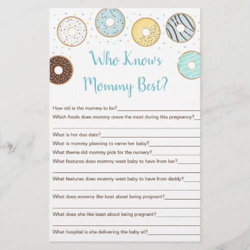 Blue Donut Who Knows Mommy Best Game